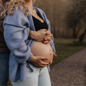 Prana Light Blue Open-Front Knit Cardigan